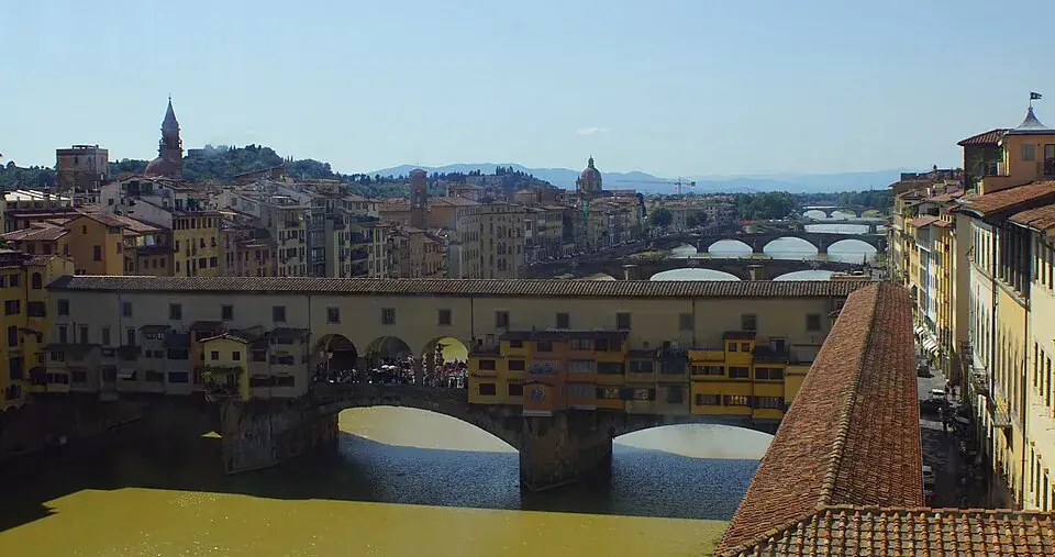 The Ponte Vecchio over the Arno river in Florence